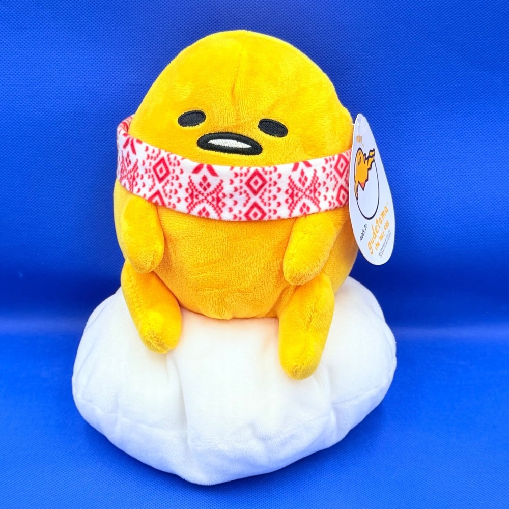 Sanrio Gudetama The Lazy Egg 8" New Plush Winter Scarf Cloud Base 2022 NWT Gift